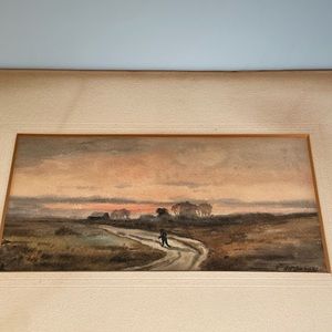 A. T. Bazane Signed Landscape Watercolor on Paper California 19th-20th c.